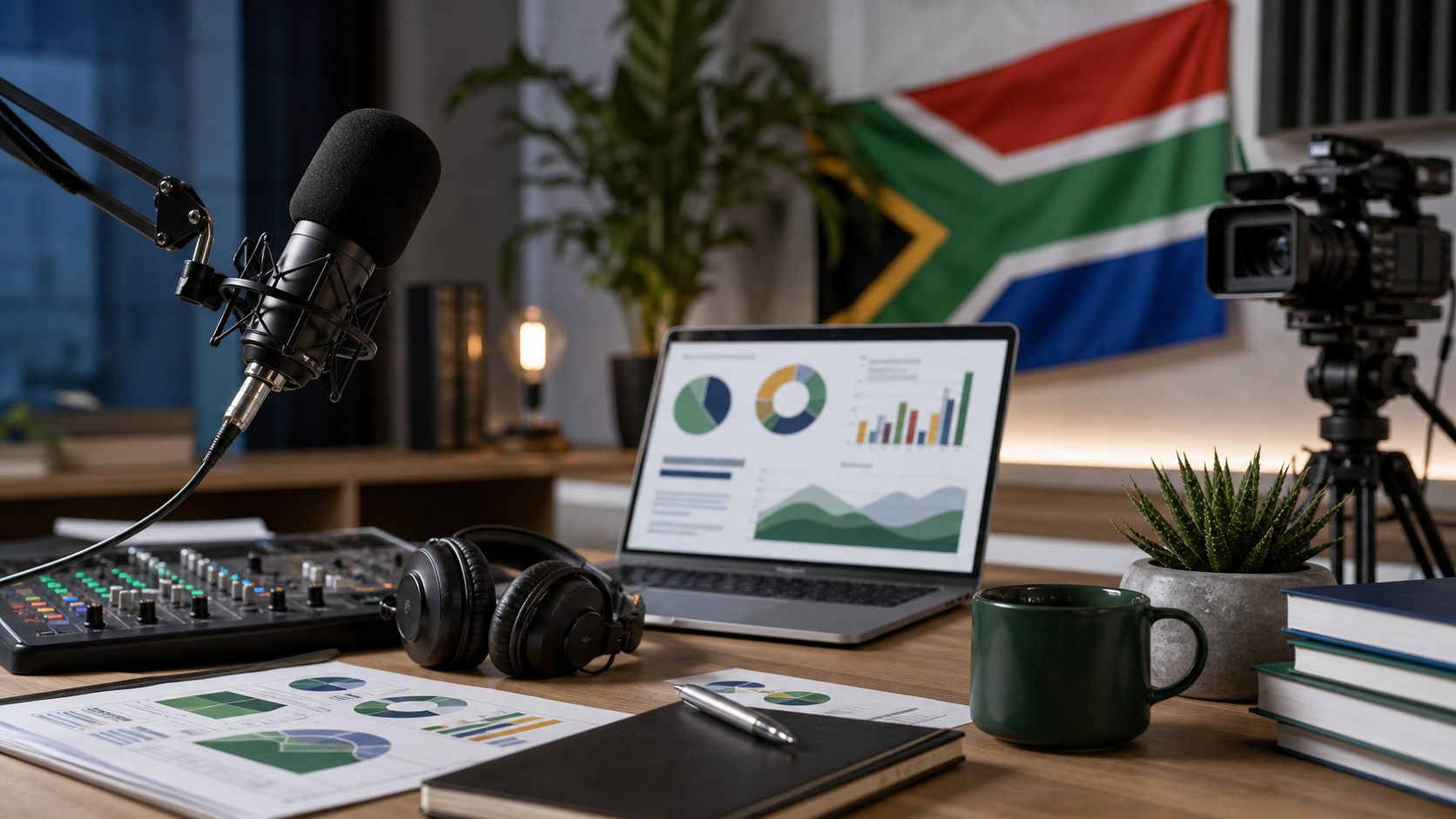 Media desk for audio and video fact explainers